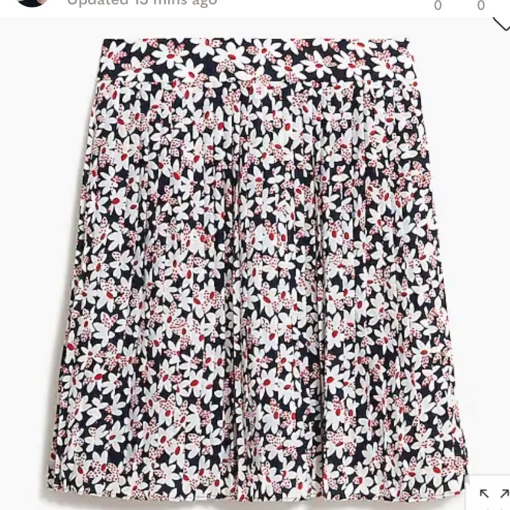 J. Crew Black skirt covered in flowers!!